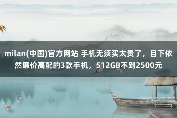 milan(中国)官方网站 手机无须买太贵了，目下依然廉价高配的3款手机，512GB不到2500元