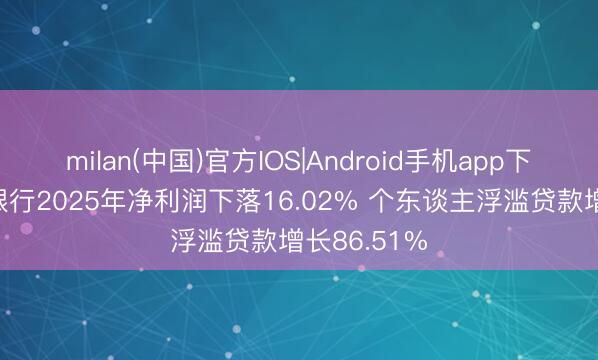 milan(中国)官方IOS|Android手机app下载 中关村银行2025年净利润下落16.02% 个东谈主浮滥贷款增长86.51%