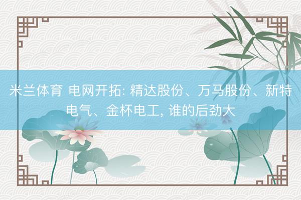 米兰体育 电网开拓: 精达股份、万马股份、新特电气、金杯电工， 谁的后劲大