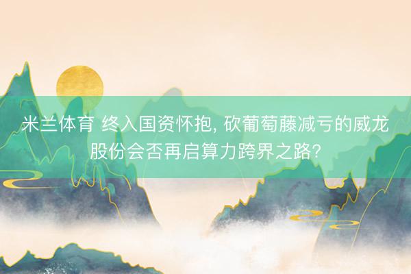 米兰体育 终入国资怀抱, 砍葡萄藤减亏的威龙股份会否再启算力跨界之路?