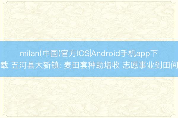milan(中国)官方IOS|Android手机app下载 五河县大新镇: 麦田套种助增收 志愿事业到田间