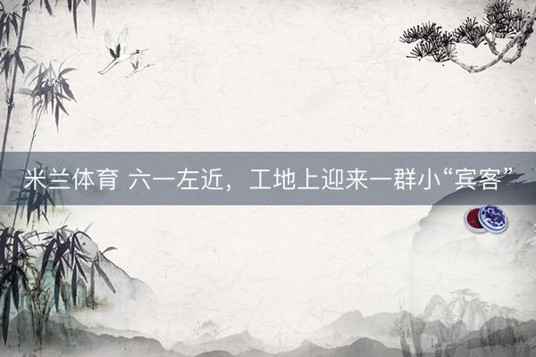 米兰体育 六一左近,工地上迎来一群小“宾客”